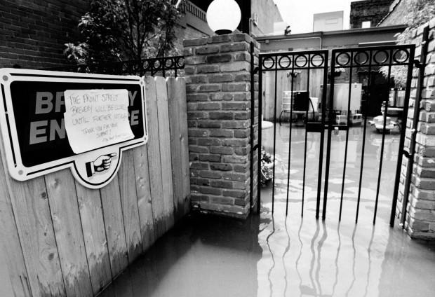 1993 flood damage at Front Street brewery